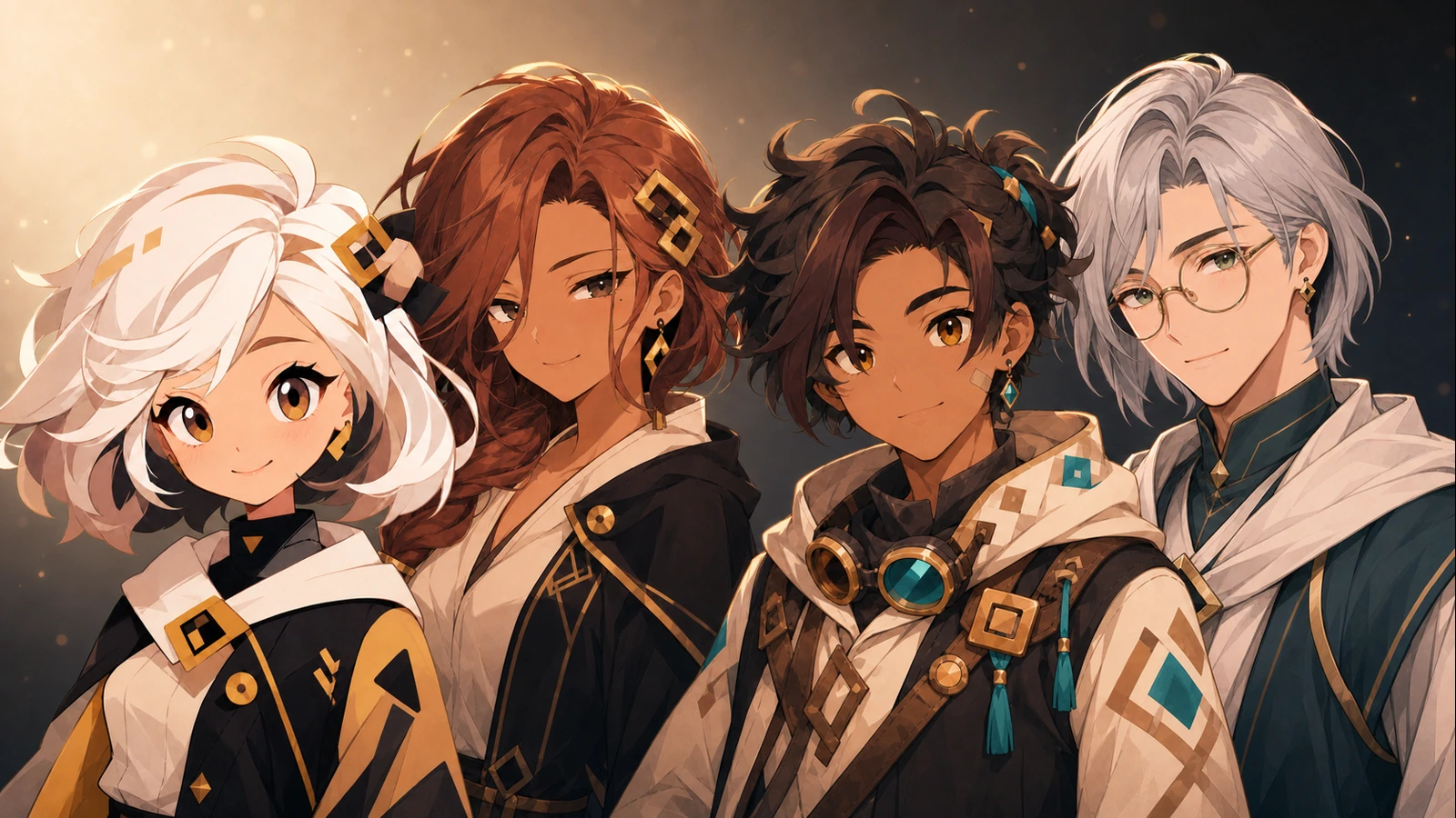 Kohaku, Sepia, Towa, and Sage in CharaDock